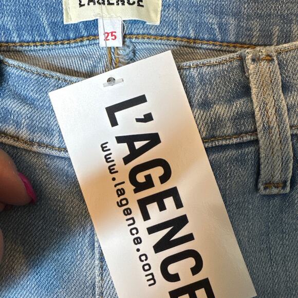 L'Agence Mid Rise Straight Leg Ankle Jeans Size 25 NWT Light Wash - Picture 3 of 3